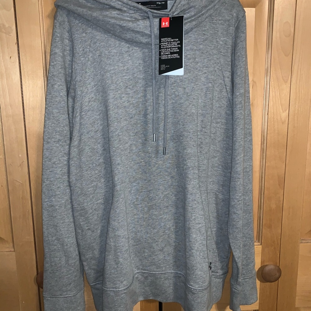 NWT UNDER-ARMOR grey cutout sweatshirt